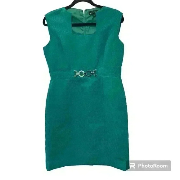 Tahari ASL Levine Jacquard Textured Square Neck Sheath Dress Size 10 Careerwear - Picture 1 of 13